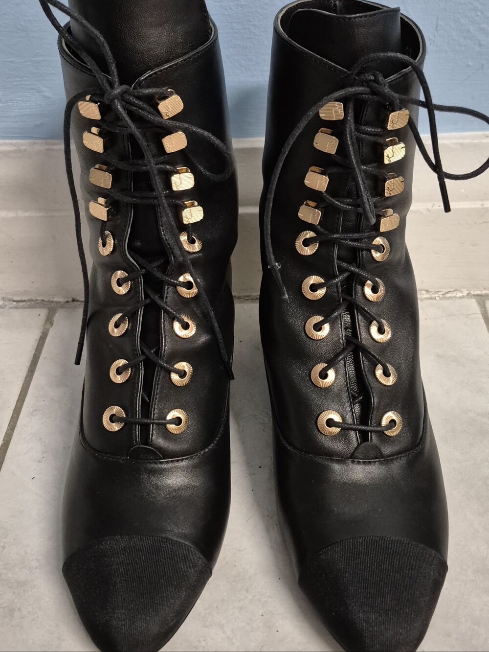 RARE CHANEL RUNWAY BOOTS ✨Authentic Chanel Lace-Up Ankle Boots (Style G34910)
